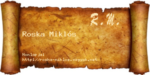 Roska Miklós névjegykártya
